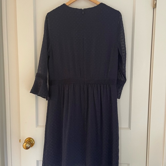 Banana Republic Navy Blue Knee-Length Chiffon Overlay Dress 12 - Picture 3 of 3